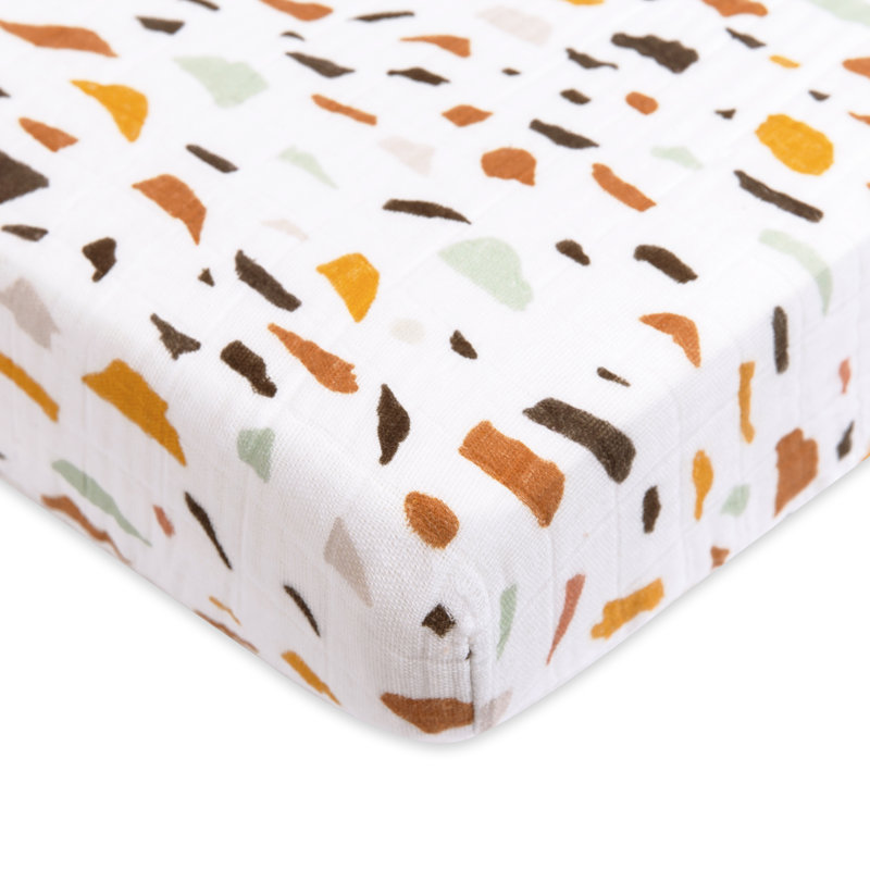 Organic Cotton Terrazzo Pattern Mini Crib Sheet