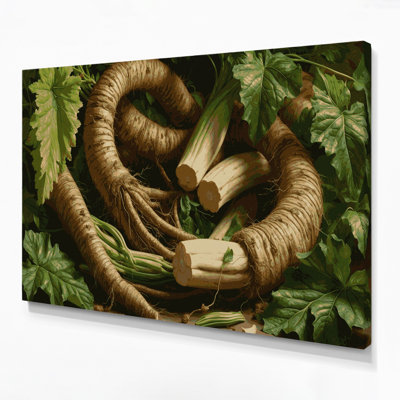 Légumes, art mural sur toile brun Yuca