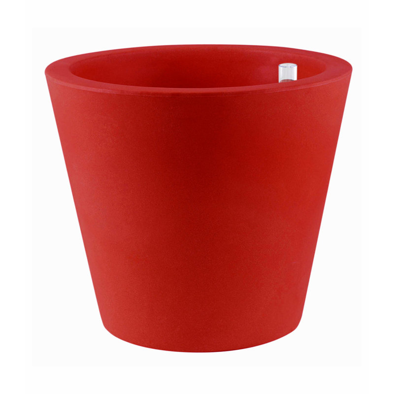 Cono Resin Pot Planter, 20" H x 19.75" W x 19.75" D, Ecru