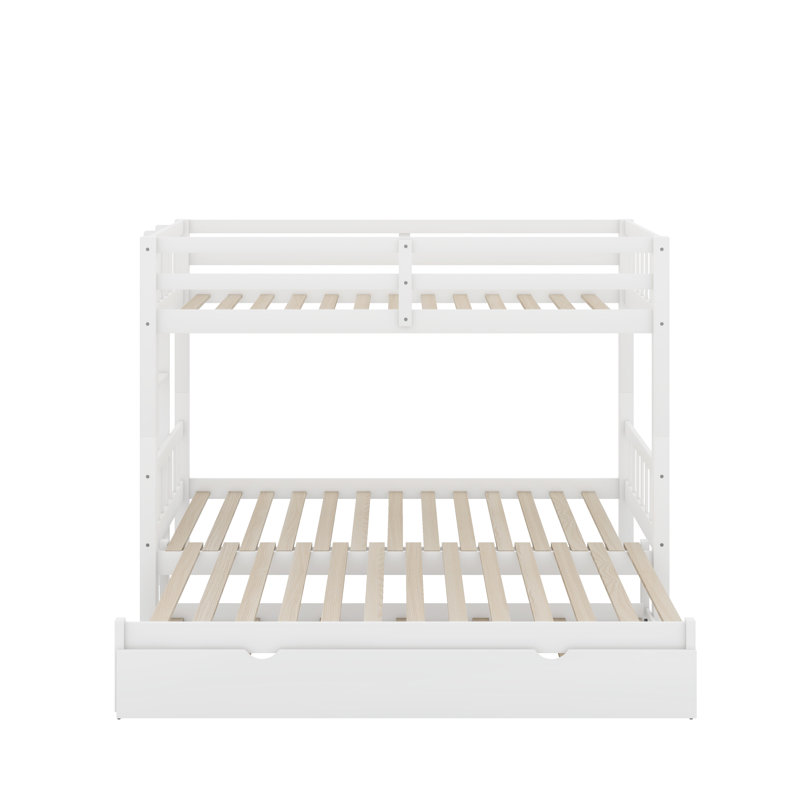 Lit simple superposé au dessus d'un lit gigogne, Blanc