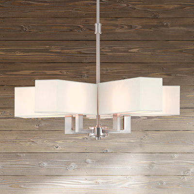Lustre géométrique 5 lumières à abat-jour Aickel