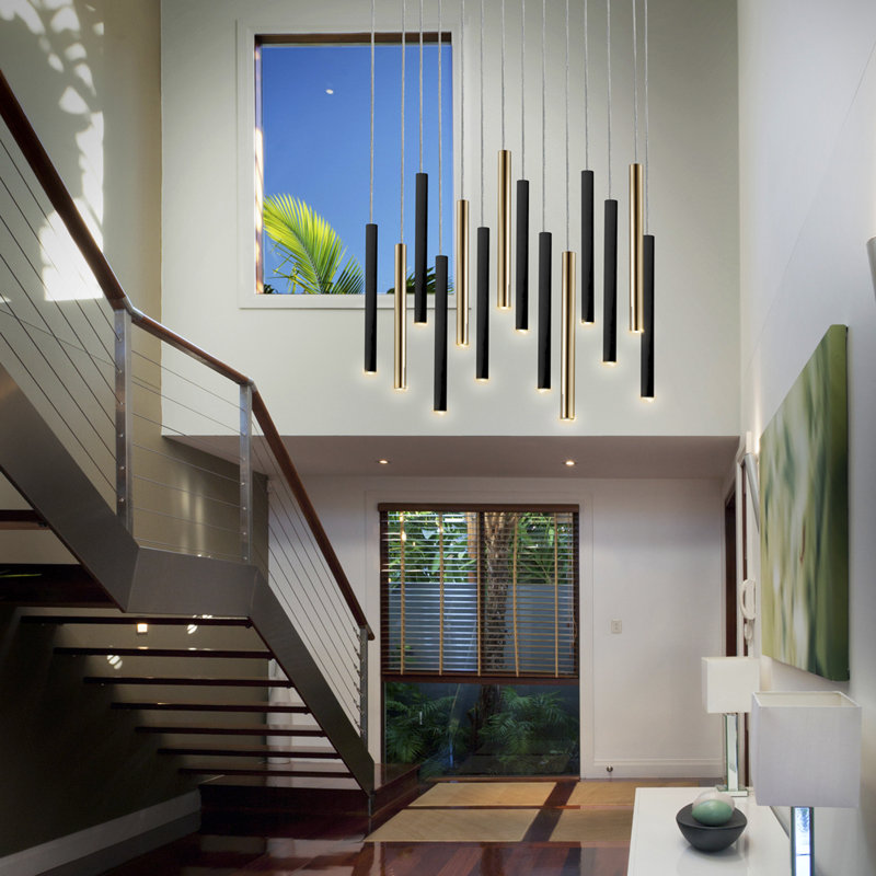 Cortaro 14 - Light Gold/Matte Black LED Cluster Pendant