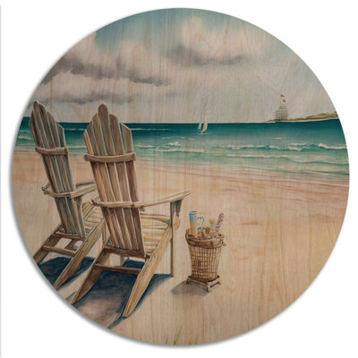 Relax at the beach IV - Art mural en bois de plage - Bois de pin naturel