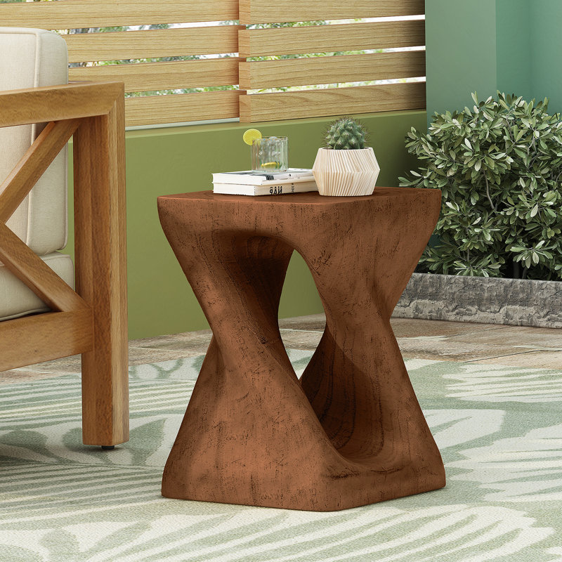 Table d'appoint pliable en rotin Outsunny, osier en PE tissé à la main pour une utilisation intérieure et extérieure, résistant aux intempéries et portable