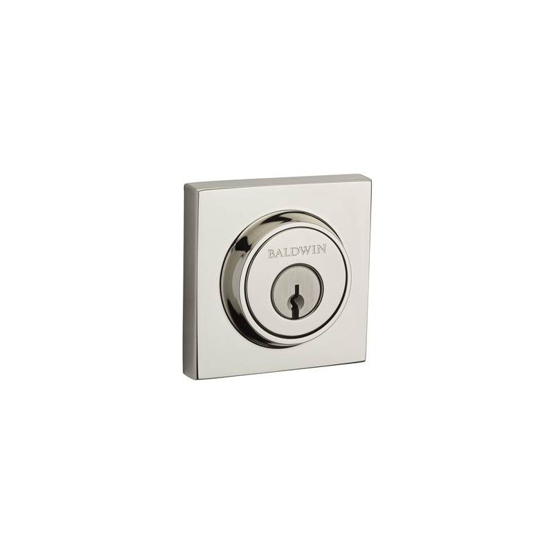 Contemporary Double Cylinder Deadbolt, Polished Nickel, Yes, Keyed Different