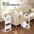 C Shaped End Table With Charging Station, Couch Side Table With Storage Bag, Height-Adjustable And Foldable TV Tray With 2 USB Ports And Outlets For Living Room, Bedroom, White-285949361