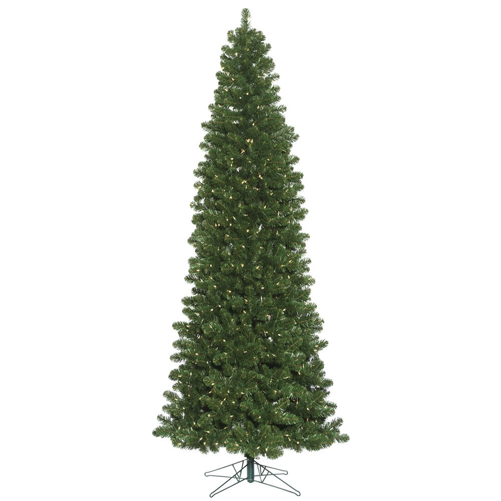 Flocked Red Fir White 9.5' Pre-Lit Fir Tree