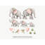 Elephant Family Wall Decals, Set of 12 Peel and Stick Nursery Wall Stickers, Satin Finish Removable Kids Room Wall Art, 20"W x 20"H (50 x 50 cm)-1741351069