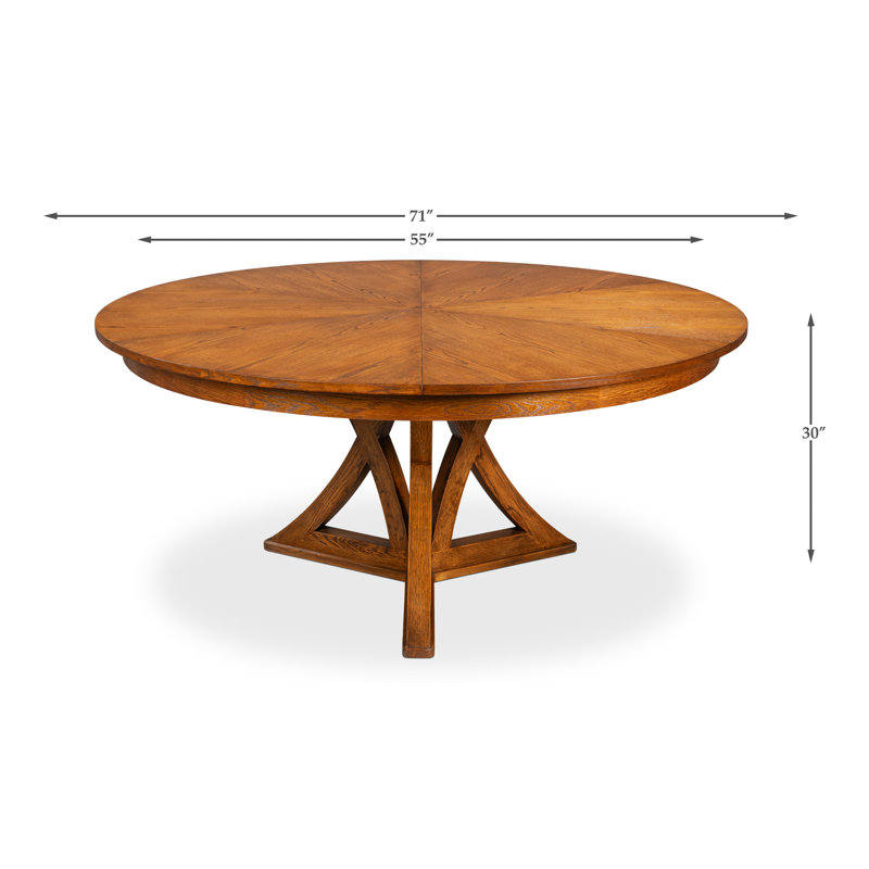 Casual Round Dining Table, 30"H x 55"L x 55"W, Tobacco Brown
