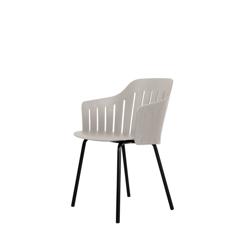 Choice Chair Indoor and Four Steel Legs Base with Upholstery Cane-line Ambience Seat Cover, Dark Gray, Black, Taupe