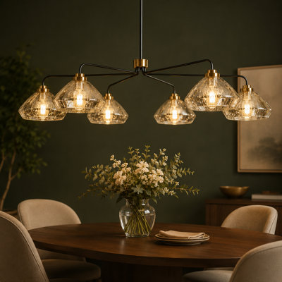 6-Light Oversize Dimmable Wagon Wheel Chandelier UL Certified
