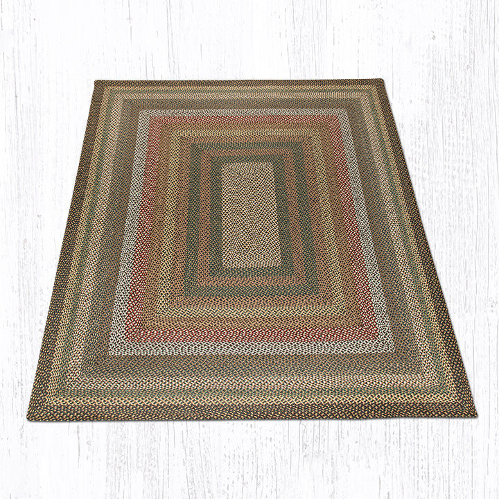  Fir Tonal Oblong Jute Braided Rug – Natural Farmhouse Floor Mat, 2'x8'