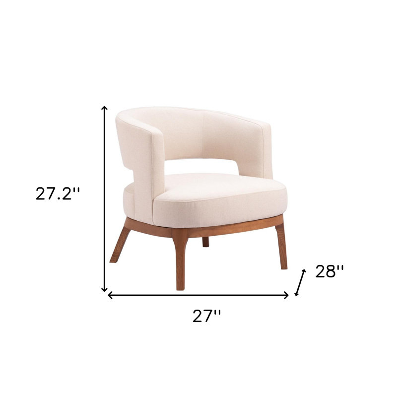 Fauteuil rembourré 27 po beige et brun