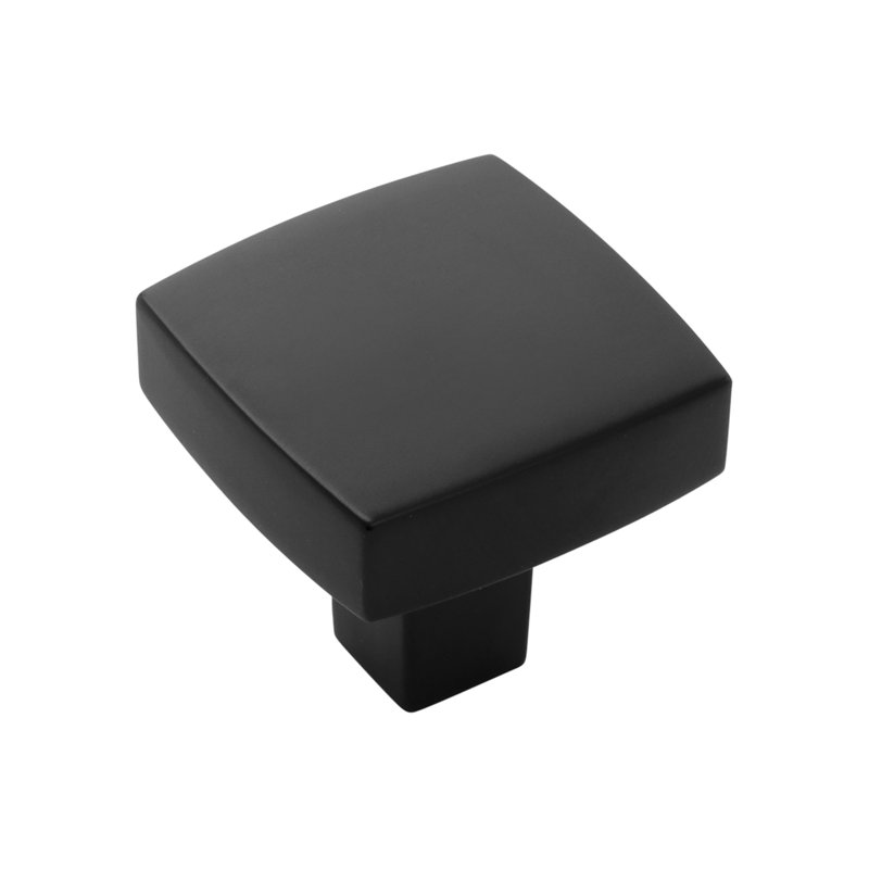 Coventry 1-1/4 Inch Square Cabinet Knob, Matte Black