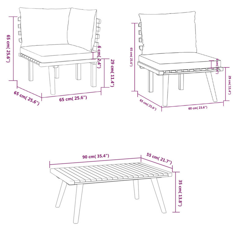 Ensemble de conversation modulaire 12 pièces Burket