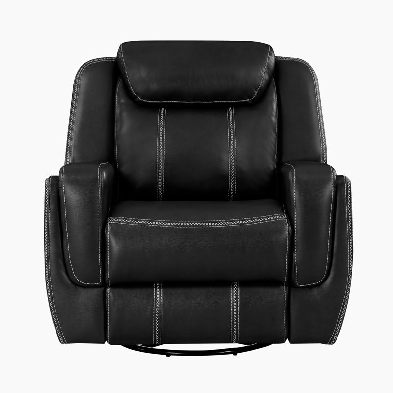Deese 39.5" Modern Faux Leather Swivel Glider Reclining Chair with 360° Swivel & Gentle Gliding