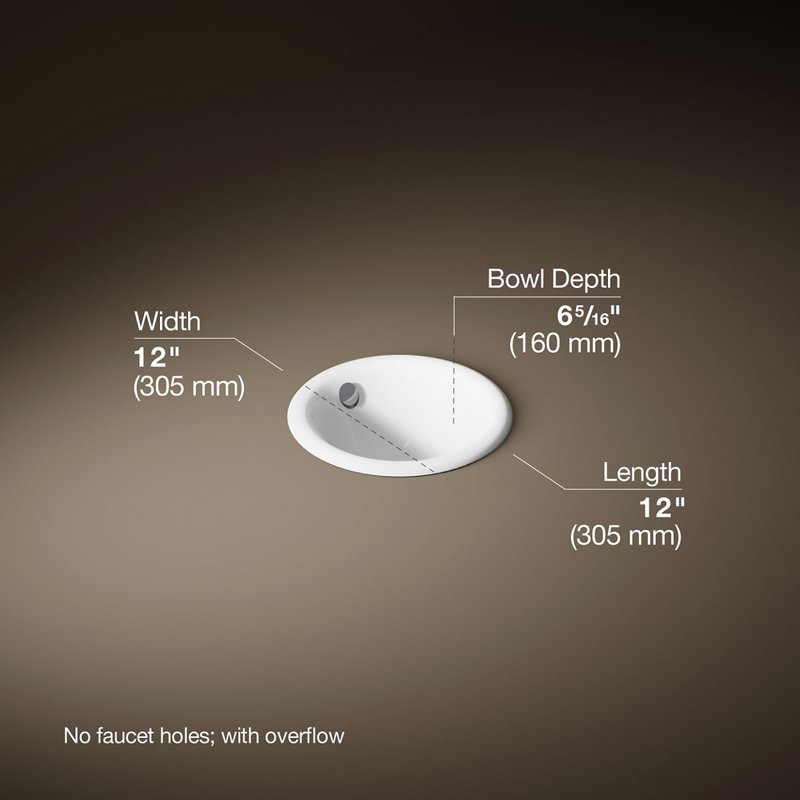 Kohler Iron Plains Round Drop-In/Under-Mount Bathroom Sink