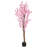 6 ft. Artificial Peach Blossom Tree With Black Plastic Pot Artificial Tree