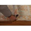 Tapis beige en laine noué à la main de conception unique 1 pi 11 po x 3 pi 10 po New Age