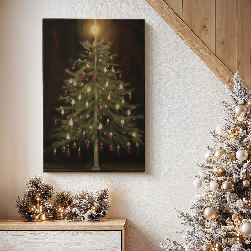 Night of Amber Village-Premium Gallery Wrapped Canvas, 27" H x 18" W