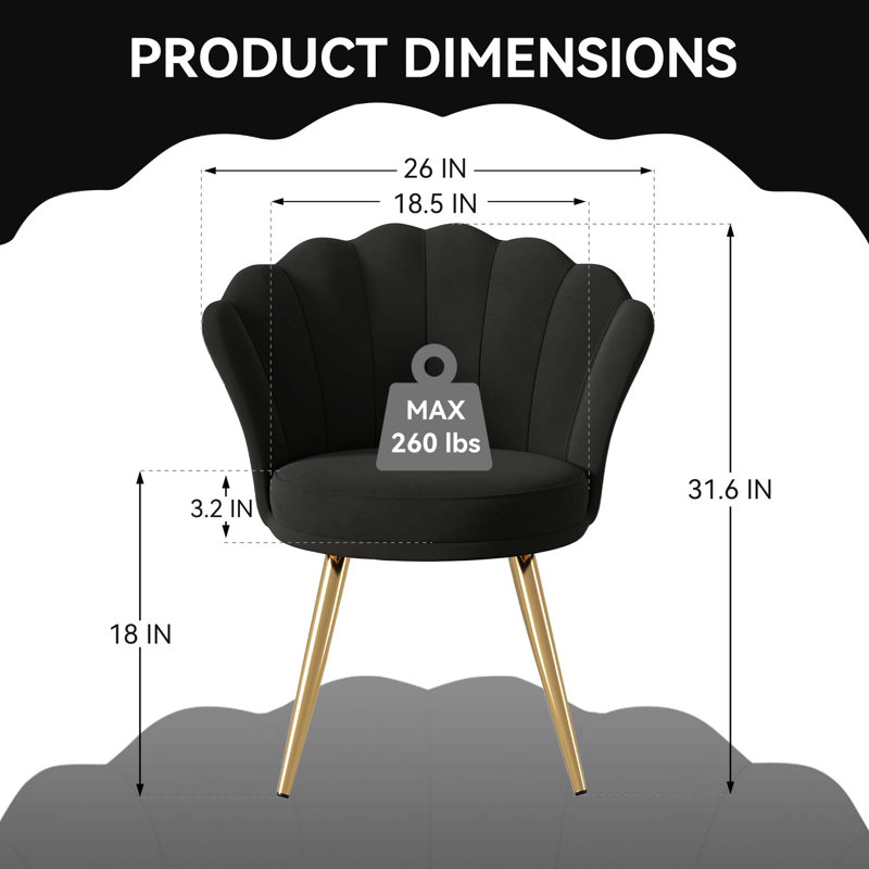 Chaise rembourrée Elegant, Noir
