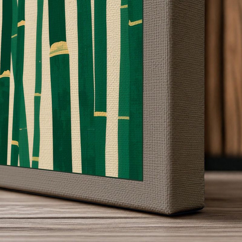 Bamboo Grove Botanical - Wrapped Canvas, 24x16 - 61.0 x 40.6 cm, Taupe Border