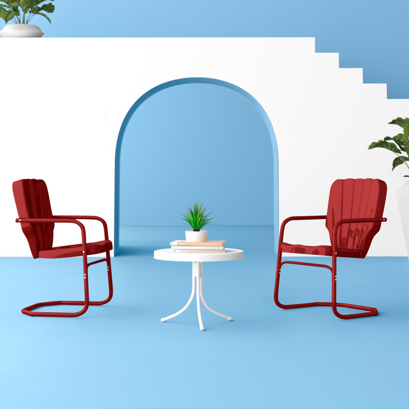 Kasen Outdoor Dining Armchair, Bright Red Gloss
