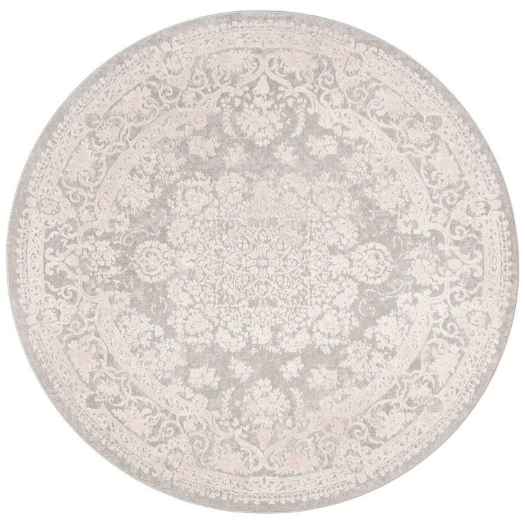 Calidia Oriental Light Gray/Cream Area Rug