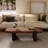Mid-Century Modern Rectangular Coffee Table with Contrast Slab Legs
