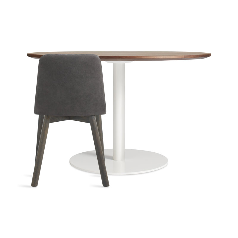 Easy Round Dining Table, 29" H x 48" W x 48" L, Walnut, Matte White