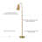 65" Lathed Brass Arched Floor Lamp with Metal & Rattan Shade, 1-Light Foot Switch – Traditional Standing Lamp for Living Room & Bedroom