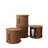 4-Piece Round Nesting Coffee Table Set with Sliding Door Storage
