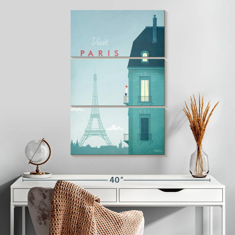 Affiche de voyage rétro Nicci Paris, H 32 po x l 20 po