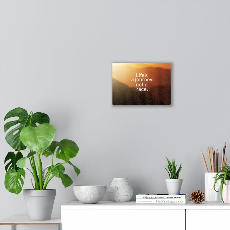 Life's a Journey Not a Race 1 Piece Wrapped Canvas Wall Art, 13cm H x 18cm W