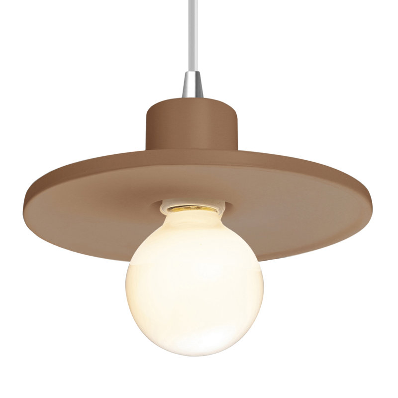 Leni - Light Single Pendant, Hammered Pewter, Polished Chrome