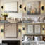 Ensemble de 2 appliques murales modernes avec abat-jour en verre transparent pour salle de bain, chambre à coucher et couloir-1221245872