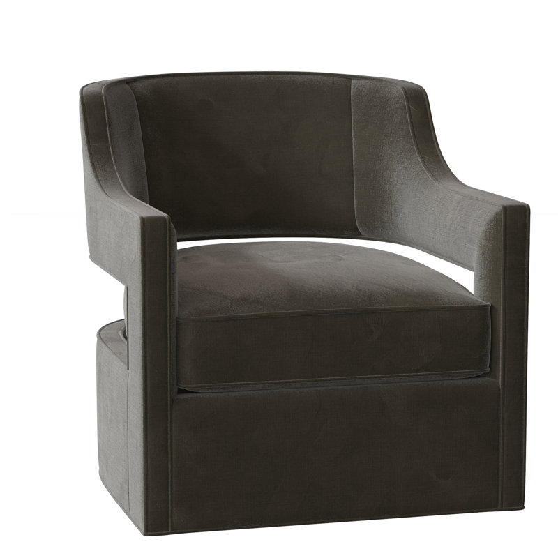 Phoebe 29.5" W Swivel Armchair, 9953 Loden Polyester