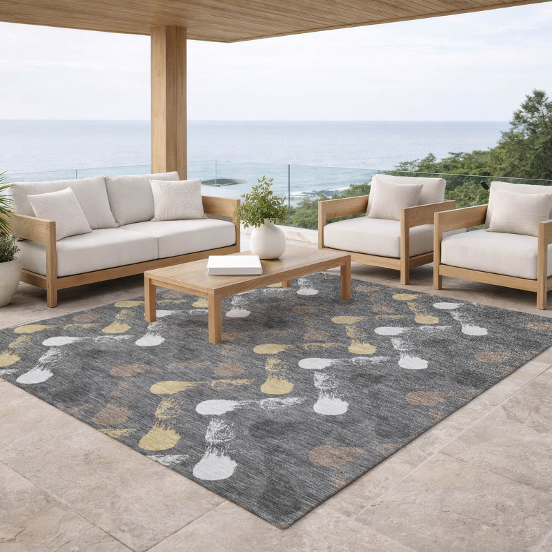Machine Washable Indoor/Outdoor Chantille ACN2900 Geometric Rug, Gray, 9' x 12'