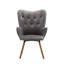 Fauteuil d'appoint à dossier en velours gris froid avec base moderne en bois massif et pieds robustes-2066676187