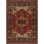Tapis oriental rouge et noir tissé au métier mécanique Bratton