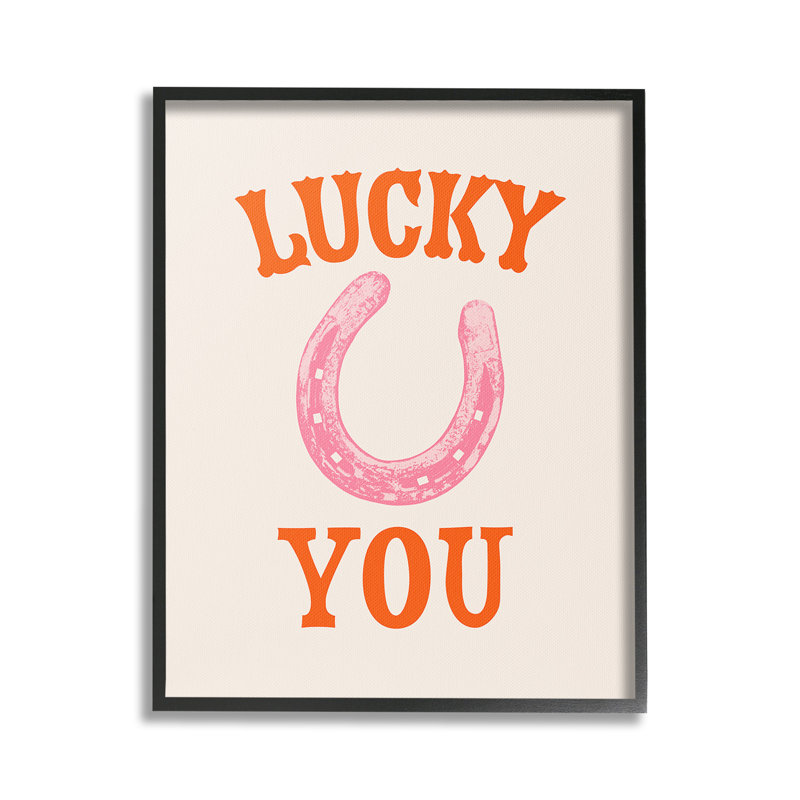 «Lucky You Horseshoe», art de la giclée encadrée par Victoria Barnes, Giclée encadrée noir minuit, H 20 po x l 16 po