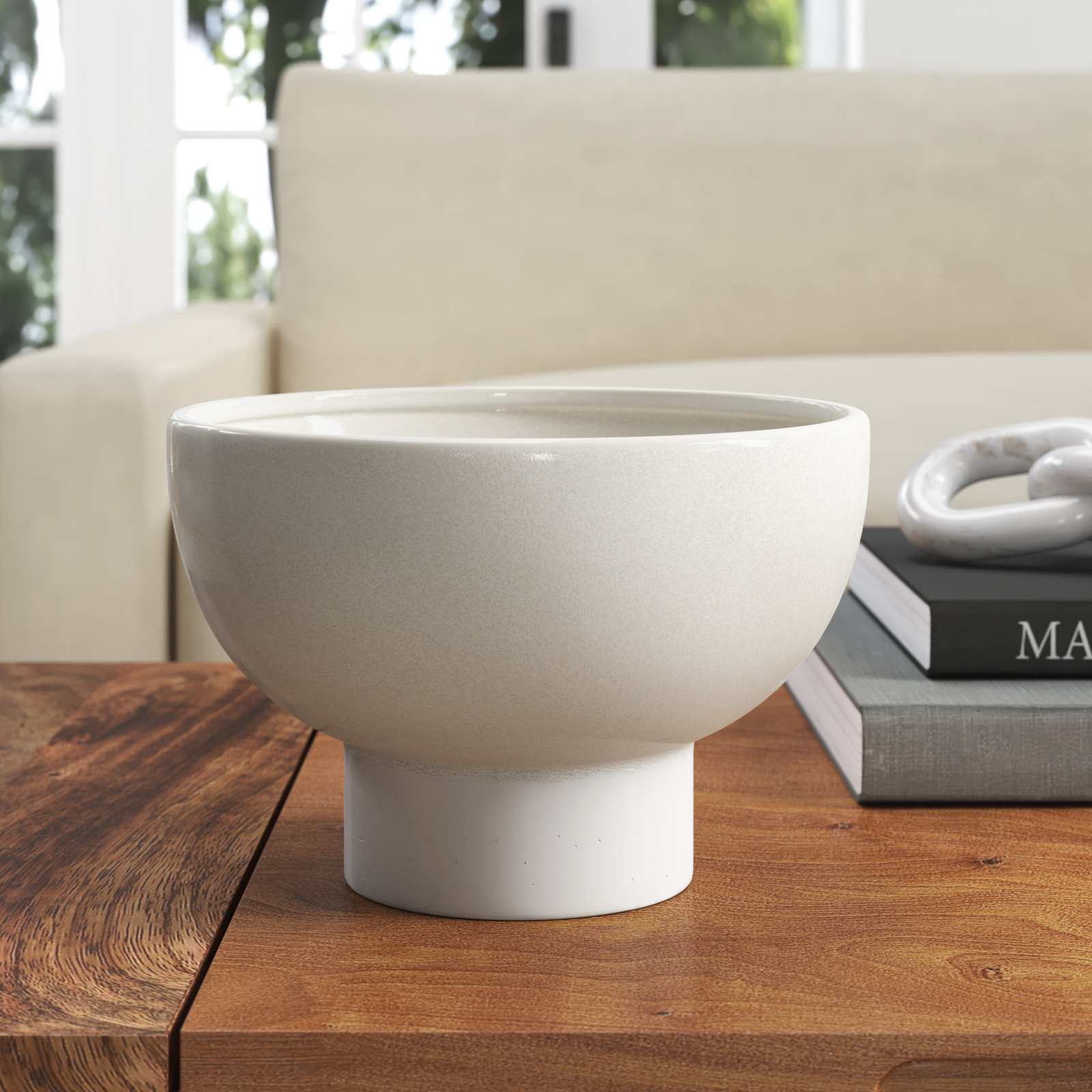 Abie Handmade Ceramic Table Vase, 5.25" H x 7.25" W x 7.25" D