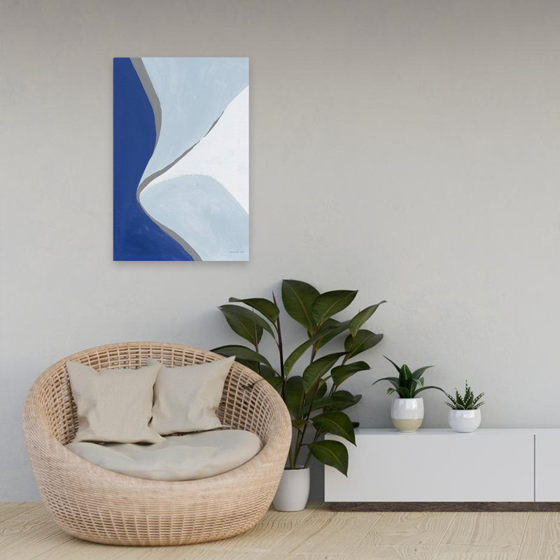 Art abstrait bleu abstrait et abstrait III, H 24 po x l 16 po