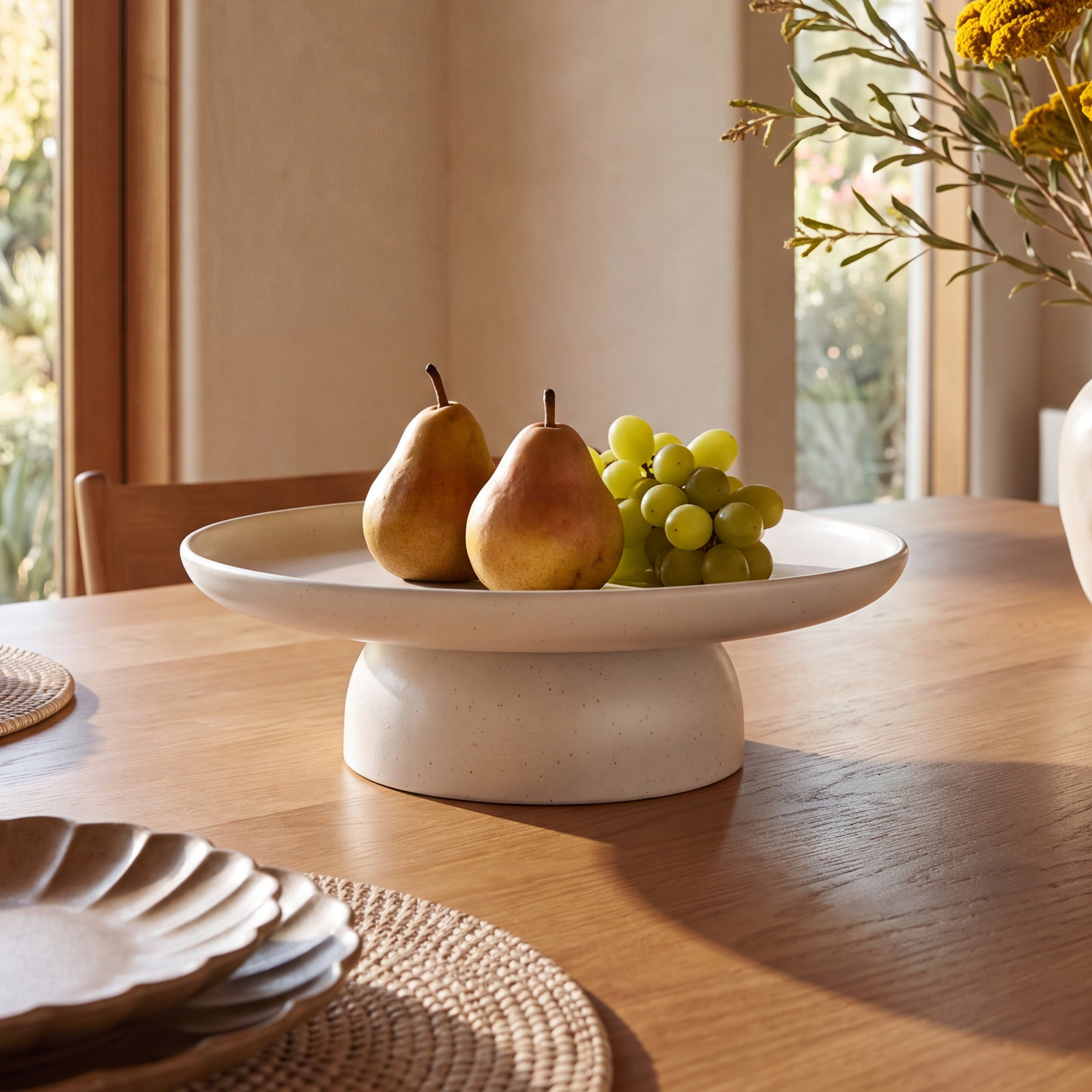 Casafina Pacifica Stoneware Cake Stand, Salt