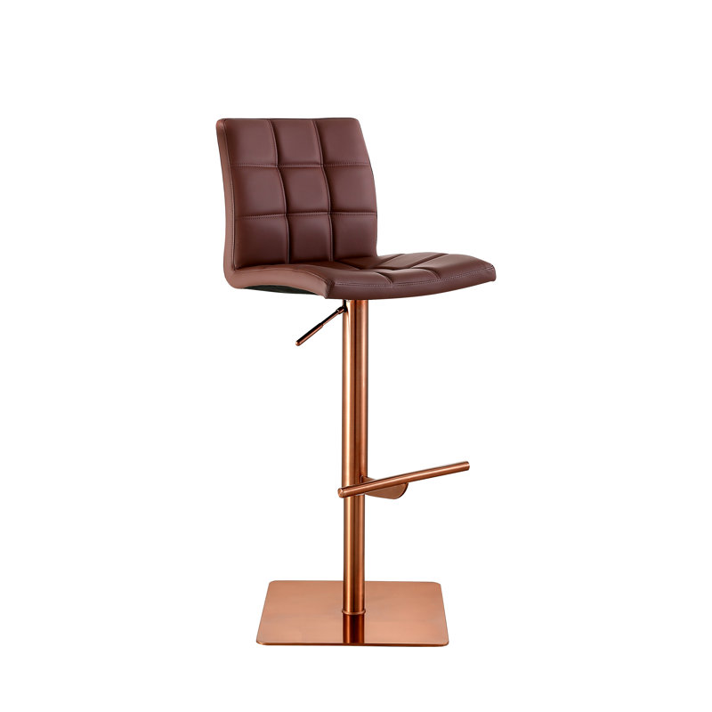 Tabouret de bar Felipe, Or rose, Brun rétro