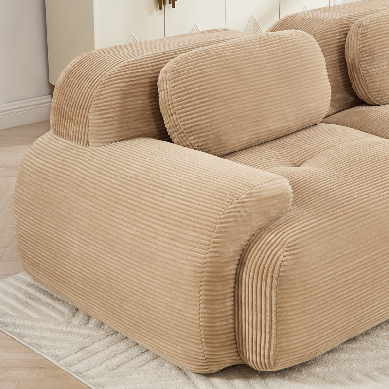 Hamlet LSF&RSF Corner Sofa W/Pillows Corduroy- Camel, Camel