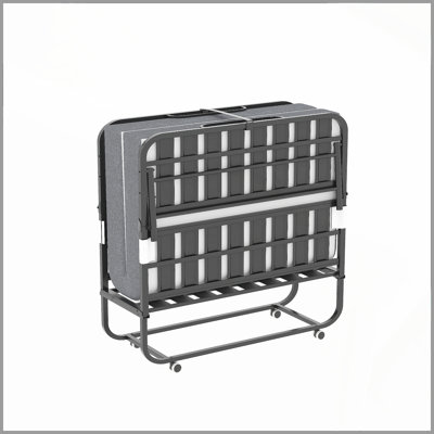Grand grand lit pliant de 75 po x 46 po pour les personnes de grande taille, lit escamotable extra long et large avec mousse à mémoire de forme de 5 po, lit d'invité robuste d'une capacité de 450 lb, lit simple portable spacieux