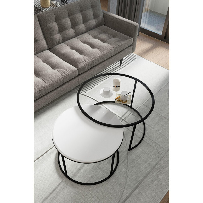 Table basse, Blanc / Transparent