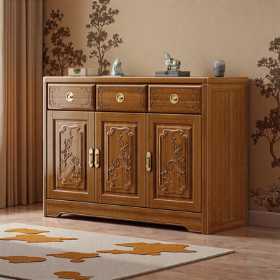 Nouvelle armoire à chaussures de luxe légère sculptée de style chinois