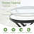 Folding Patio Side Table with Tempered Glass Tabletop